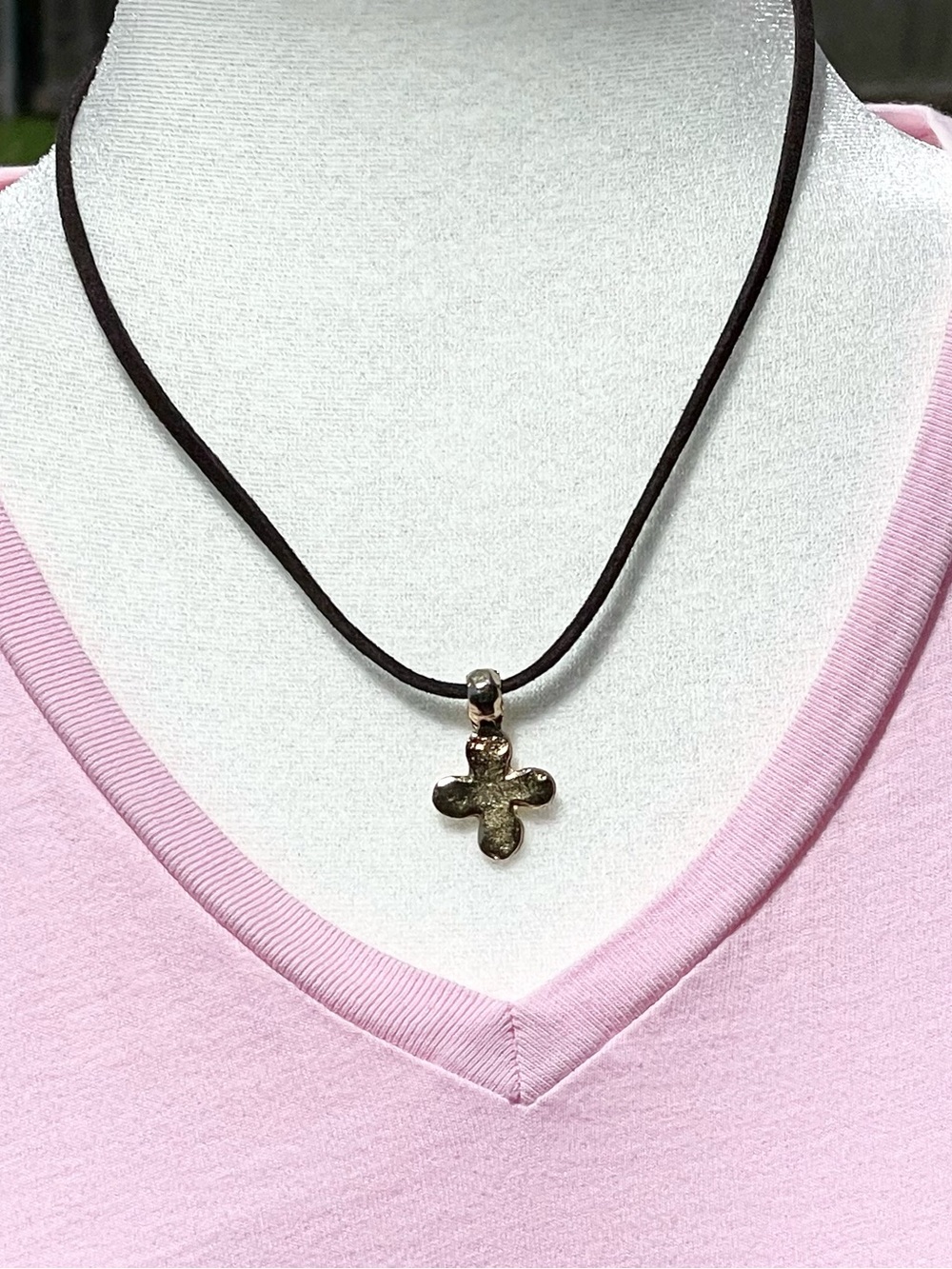 Gold metal cross necklace